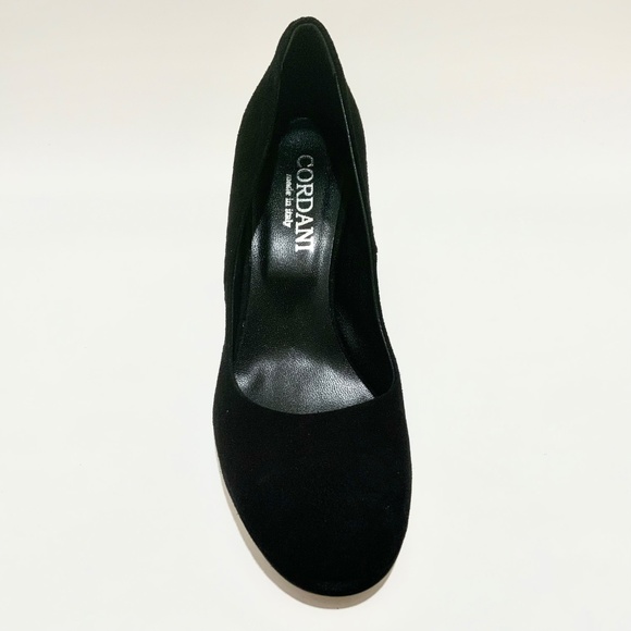 CORDANI Hannette Black Suede Leather Shoes Round Toe  Womens Block Heel Pump 37 - Picture 10 of 11